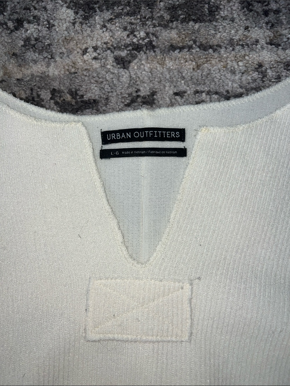 Urban Outfitters Cream V-Notch Boxy Sweatshirt - Picture 2 of 3